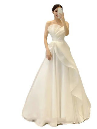 wedding dresses 2025 new bridal light luxury travel photo simple white dress wedding welcome dress graduation celebration dress