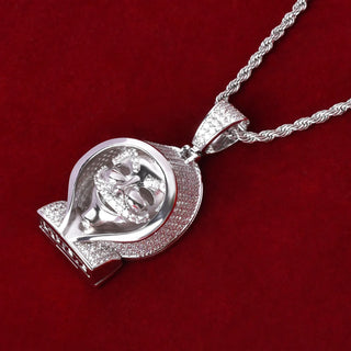 Hoodie Skull Pendant Necklace for Men Gold Color Hip Hop Rock Jewelry