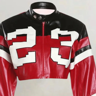 Weird Puss Faux Leather Varsity Jacket Women Hipster Letter Print Autumn Casual Sporty Wild Streetwear Uniform Trend Crop Coat