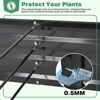 Galvanized Raised Garden Bed for Vegetables Flowers Herbs Metal Raised Garden Bed Kit with 2 PCS Tomato Cage Gloves Trellis Nett