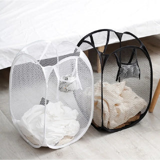 Foldable Hand-Held Laundry Basket Dirty Clothes Storage Grid Basket Household Organizer for Clothes