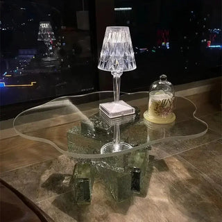 Customized Cloud Tea Table DIY Acrylic Creative Glass Mesh Red Transparent Edge Table Small Unit Nordic Tea Table Living Room Ho