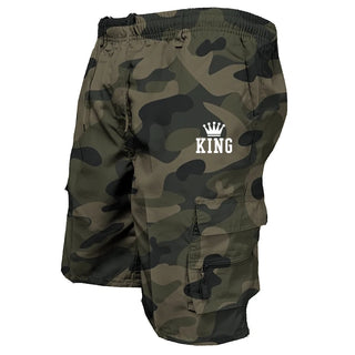 New Men’s Camouflage overalls loose casual camouflage summer shorts large size multi-pocket five points pants men