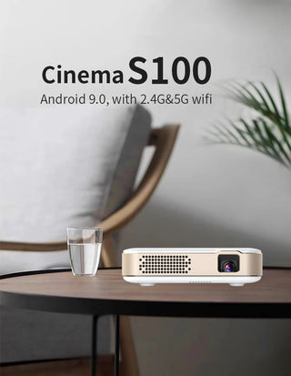 Aome S100 New 3D 4K Mini LED Portable Video Home Theater DLP Smart Android WIFI Full HD 1080P Projector with Battery