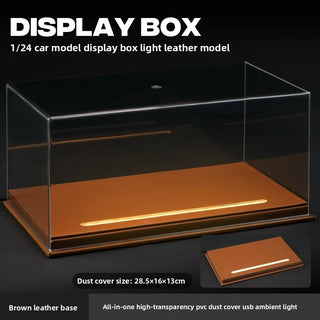 Acrylic Display Box with Light for 1:24 Alloy Car Model Simulation Car Collection Ornaments Dustproof Storage Box Home Decor