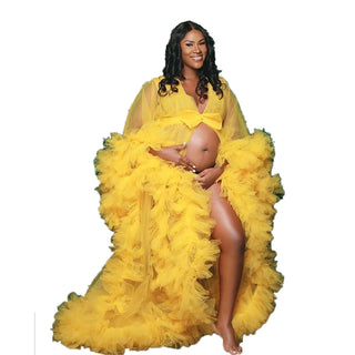 Customized Puffy Tulle Maternity Dress Gown for Photo Shoot
