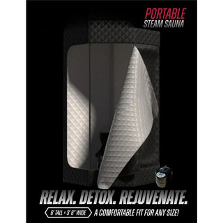 Portable Home Sauna for Wellness & Relaxation | Steam-Heated Hexagon Model | 60-Min Rapid Steam Room Generator, Floor Mat, Towel