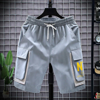 Mens Cargo Shorts Bermuda Short Pants for Men with Pockets Draw String Distressed Jorts Comfortable Strech Elastic Waist Homme