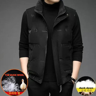 Winter Down Jacket Men's Golf Jackets Vest White Duck Down Waistcoat Zipper Luxury Windproof Waterproof Keep Warm Man Golf Coats
