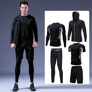 5 Pcs Men's Running Tight Workout Fitness Training Tracksuit