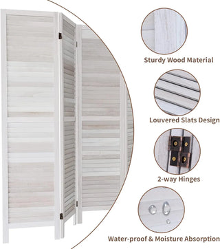 Pnels Room Divider 5.6 FT Tall 16" Wide Wooden Privacy Screen Panel Freestanding Folding Partition Wall Dividers Screen for Ho