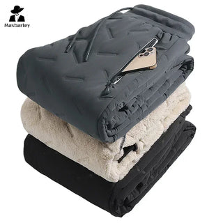 Pantalones de algodón de invierno para hombre, informales, impermeables, con cremallera, bolsillos, de lana gruesa, cálidos, para correr, para exteriores, a prueba de frío, pantalones de esquí, 7XL 