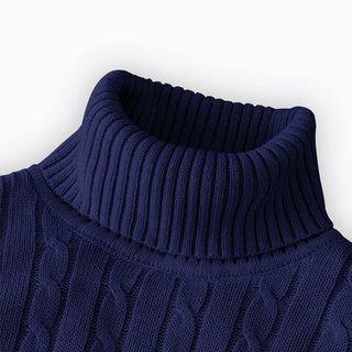 2025 New Men's High Neck Sweater Solid Color Pullover Knitted Warm Casual Turtleneck Sweatwear Woolen Mens Winter Outdoor Tops