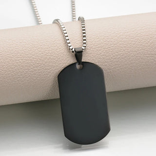 Sifisrri Personalized Custom Name Necklace Engrave Picture Letter Rectangle Pendant For Women Men Fashion Family Jewelry Gift