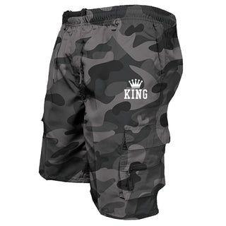New Men’s Camouflage overalls loose casual camouflage summer shorts large size multi-pocket five points pants men
