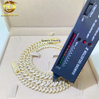 Custom Fine Jewelry Vvs Moissanite Cuban Link Chain.