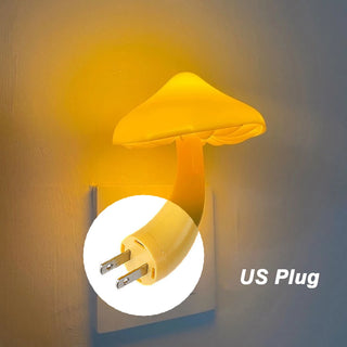 EU US Plug LED Night Light Mushroom Wall Socket Lights Lamp for Bedroom Home Decoration Light-controlled Sensor lamp