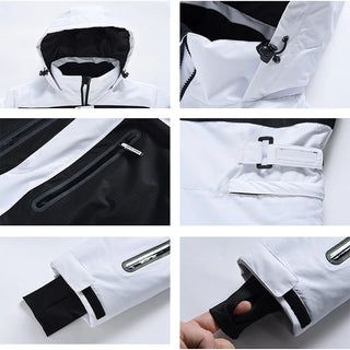 Skiing Jumpsuit Men Women One-piece Ski Suit Winter Outdoor Windproof Waterproof Ski Overall Snowboarding Suit Ski Jacket+Pants