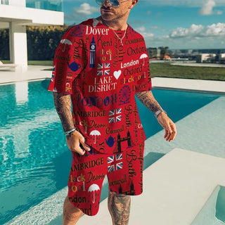 Men's 2-piece Summer Fashion Casual Short-sleeved outfit