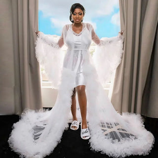 Customized Bridal Maternity Dresses Robes for Photography Sheer Robe Puffy Fluffy Tulle Maternity Dressing Gowns Women Bathrobe