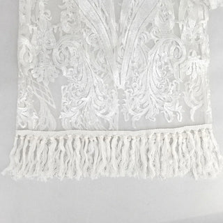 Summer Lace Embroidered Dress Women's Banquet Party Evening Dress Elegant Fringe Flared Sleeve Dress Women's Two Piece