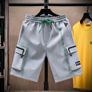 Mens Cargo Shorts Bermuda Short Pants for Men with Pockets Draw String Distressed Jorts Comfortable Strech Elastic Waist Homme