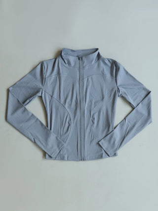 Fitfemme Women's Slim Fit Sports Jacket - High Neck, Full Zip, Long Sleeve, Multiple Colors for Yoga & Workout