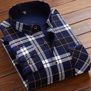 Men's Casual Long Sleeve Plaid Shirt