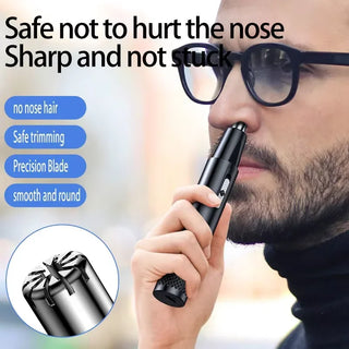 Ear and Nose Hair Trimmer for Men 360 Rotating Dual-Blade Electric Shaver Professional Ear Nose Hair Clipper Facial Hair Removal