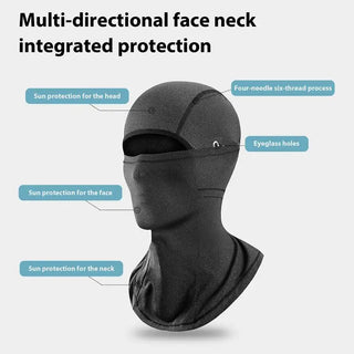 Ski Face Cover UPF 50 Sun Protection Cool Ice Silk Head Cover Elastic Fit Cycling Cap Breathable Head Sock With Glasses Holes