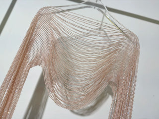 2025 New Skirt Women's suits Hotwife Fishnet diamonds tops evening club party see through tops Women's two pieces set