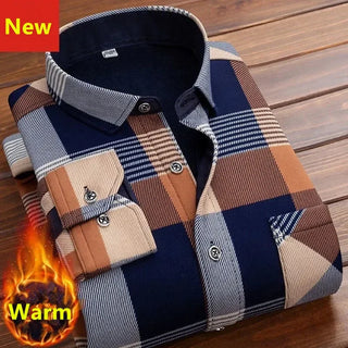 Men's Casual Long Sleeve Plaid Shirt