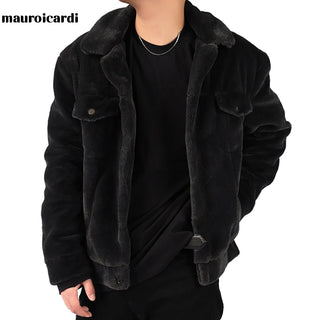 Mauroicardi Winter White Short Soft Warm Faux Fur Coat