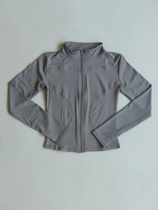 Fitfemme Women's Slim Fit Sports Jacket - High Neck, Full Zip, Long Sleeve, Multiple Colors for Yoga & Workout