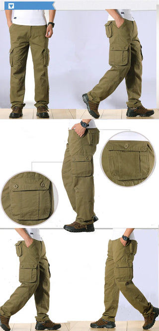 Spring Military Work Overalls Cargo Pants Men Loose Straight Tactical Pant Multi-Pocket Baggy Casual Cotton Slacks Long Trousers