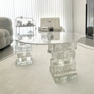 Customized Cloud Tea Table DIY Acrylic Creative Glass Mesh Red Transparent Edge Table Small Unit Nordic Tea Table Living Room Ho