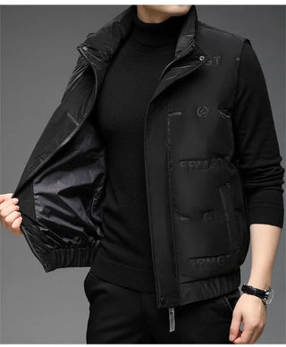 Winter Down Jacket Men's Golf Jackets Vest White Duck Down Waistcoat Zipper Luxury Windproof Waterproof Keep Warm Man Golf Coats