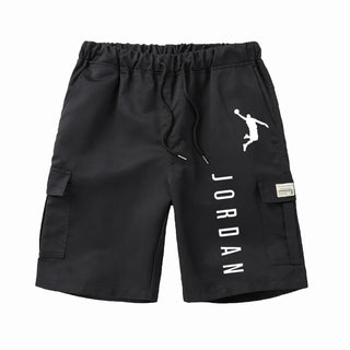 Outdoor Cargo Shorts Male Overalls Elastic Waist Cycling Shorts Multi-pockets Loose Work Shorts Beach Sport Printed Trousers