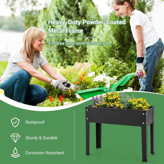 Raised Garden Bed Metal Planter Box with Legs Drain Hole Outdoor Indoor Elevated Garden Box for Vegetable Flower Herb Fruit Stan
