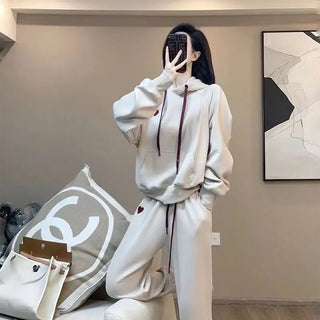 Tracksuit Casual Outfits 2023 Spring Autumn New Fashion Hooded Sweater Loose With Slim Leggings Two Piece Sets For Women