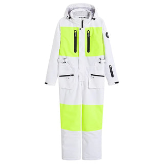 Skiing Jumpsuit Men Women One-piece Ski Suit Winter Outdoor Windproof Waterproof Ski Overall Snowboarding Suit Ski Jacket+Pants