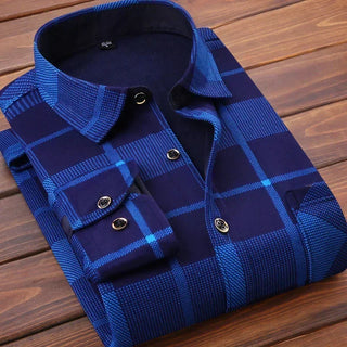 Men's Casual Long Sleeve Plaid Shirt