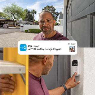 myQ Smart Garage Door Video Keypad with Wide-Angle Camera,Customizable PIN Codes,and Smartphone Control–Take