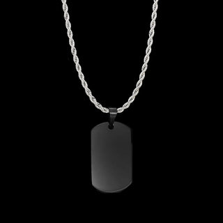 Sifisrri Personalized Custom Name Necklace Engrave Picture Letter Rectangle Pendant For Women Men Fashion Family Jewelry Gift