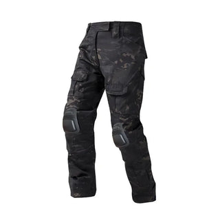 Men's Tactical CP Green Camouflage Cargo Pants Paintball Combat Trousers with Knee Pads Work Clothing