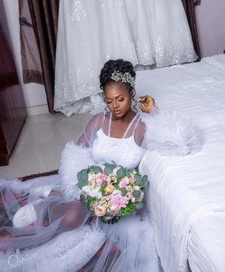 Customized Bridal Maternity Dresses Robes for Photography Sheer Robe Puffy Fluffy Tulle Maternity Dressing Gowns Women Bathrobe