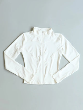 Fitfemme Women's Slim Fit Sports Jacket - High Neck, Full Zip, Long Sleeve, Multiple Colors for Yoga & Workout