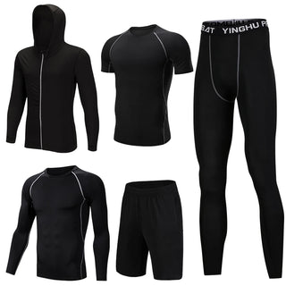 5 Pcs Men's Running Tight Workout Fitness Training Tracksuit