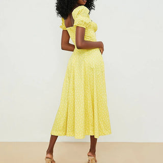 2024 new small fresh floral slim fit dress