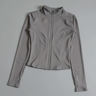 Women Zip Fitness Yoga Shirt Long Sleeve Sports Jacket Gym Top Activewear Running Coats Workout Clothes Woman